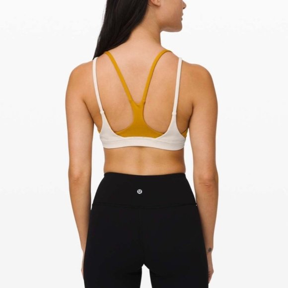 Lululemon New Ambition Sports Bra in Fools Gold Yellow / Light Ivory Size 4 - Picture 2 of 9